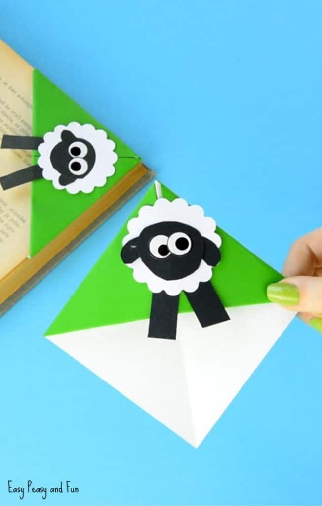 sheep-shaped corner bookmarks