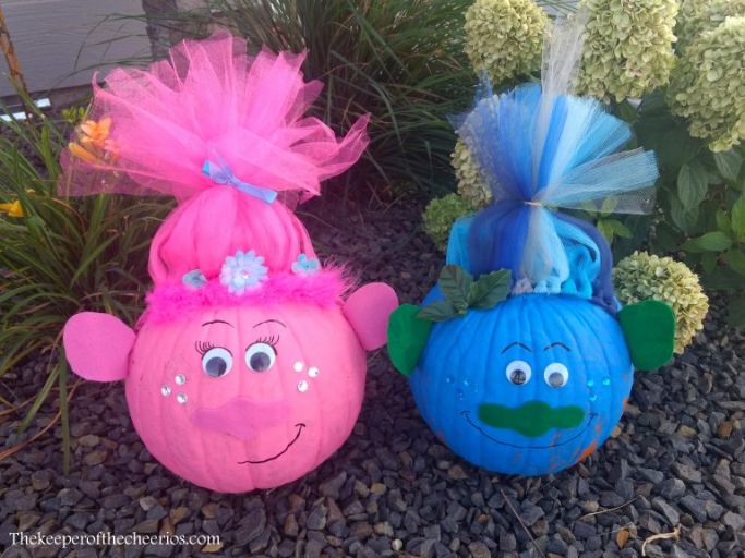 Poppy and Branch Trolls pumpkins